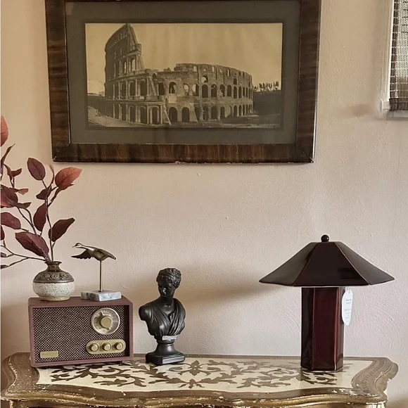 Studio McGee Double Ceramic Maroon Table Lamp